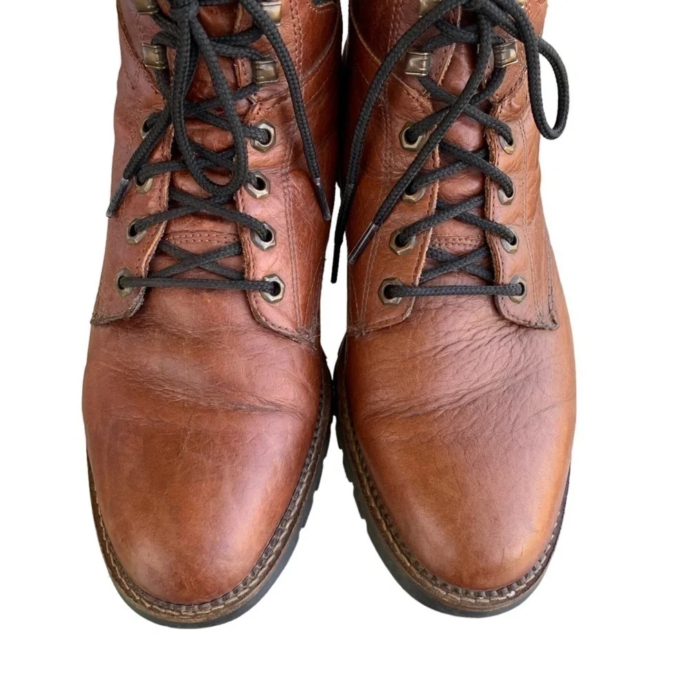 H.S. Trask Mens Brown Leather Ankle Lace Up Chukka Boots Size 10 M Made in USA